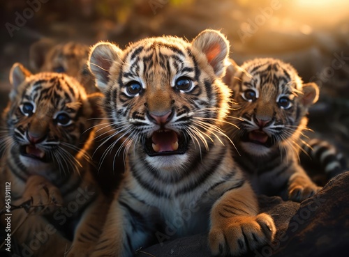 A group of tiger cubs