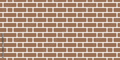 Brick wall seamless pattern. Simple endless architecture background. Brown geometric repeatable brickwork texture