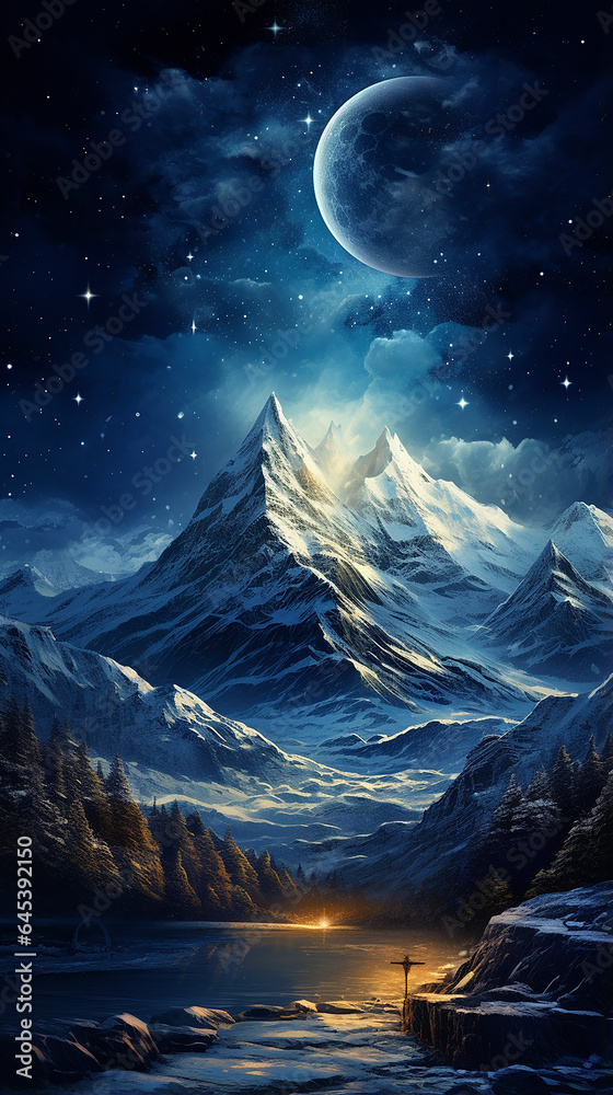 Fototapeta premium montanhas Zodíaco, Fantasia Astrologia