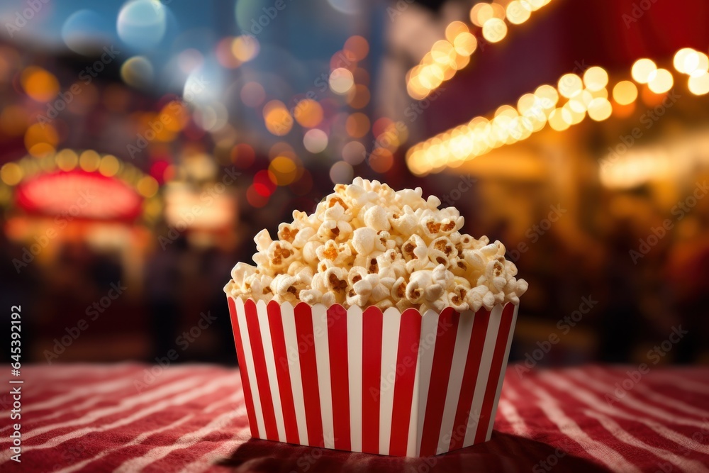 Popcorn stand, cinema shot, movie theatre popcorn Popcorn stand, cinema shot, movie theatre popcorn