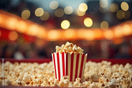 Popcorn stand, cinema shot, movie theatre popcorn