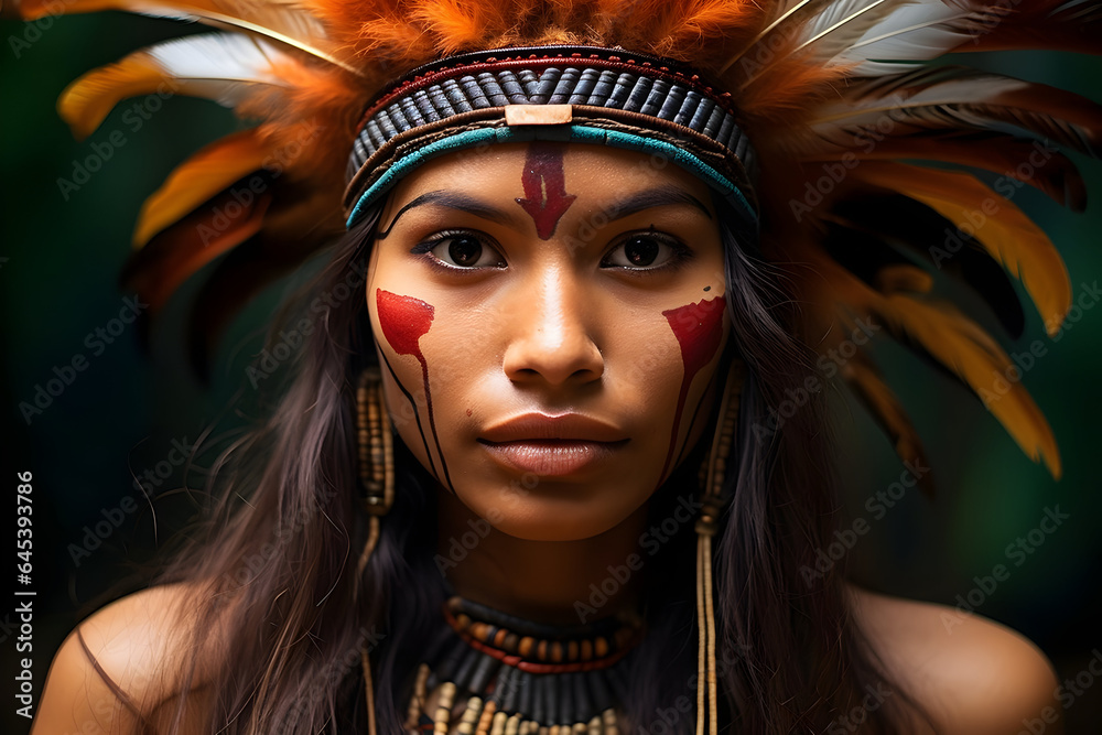 Amazonian Beauty A Captivating Portrait of an Indigenous Woman from the