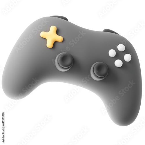Game controller or joystick game console on isolated white background. gaming concept. 3d rendering