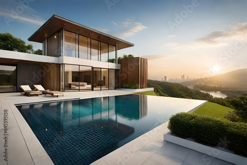 luxury swimming pool generated Ai  © Ai Studio
