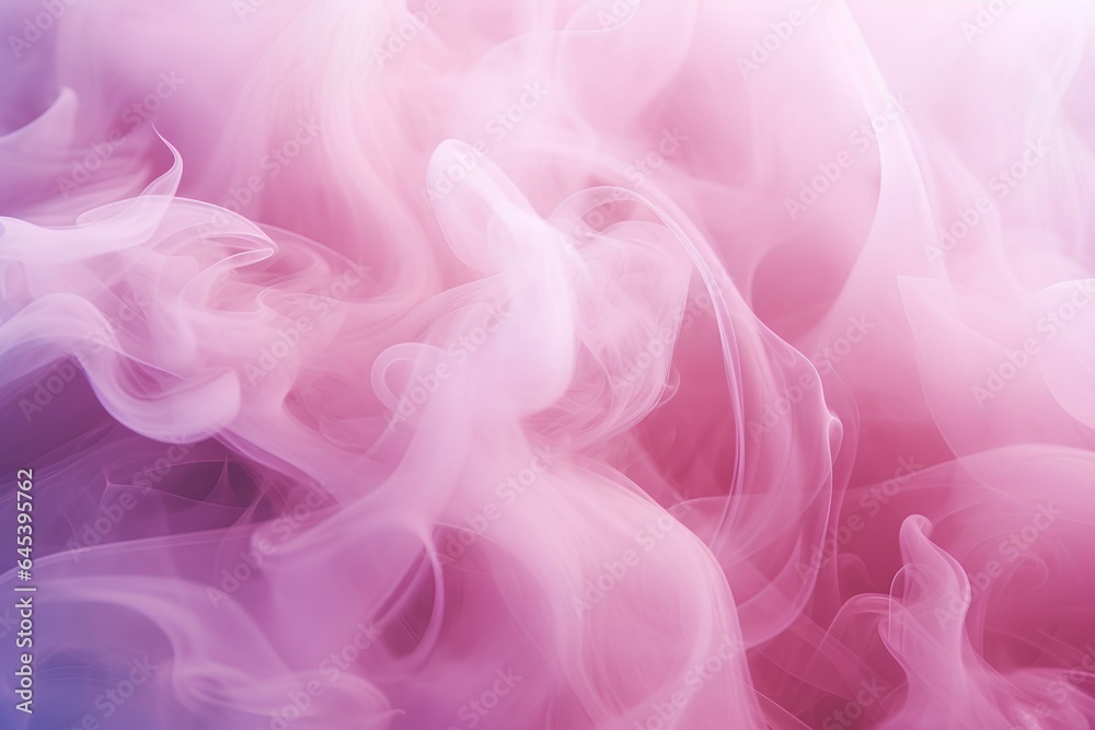 Beautiful abstract light background with puffs of ivory pink smoke with interesting dramatic backlighting. soft, dreamy style. generative AI