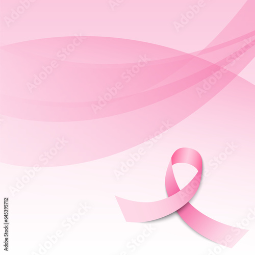 Pink ribbon. Vector illustration.