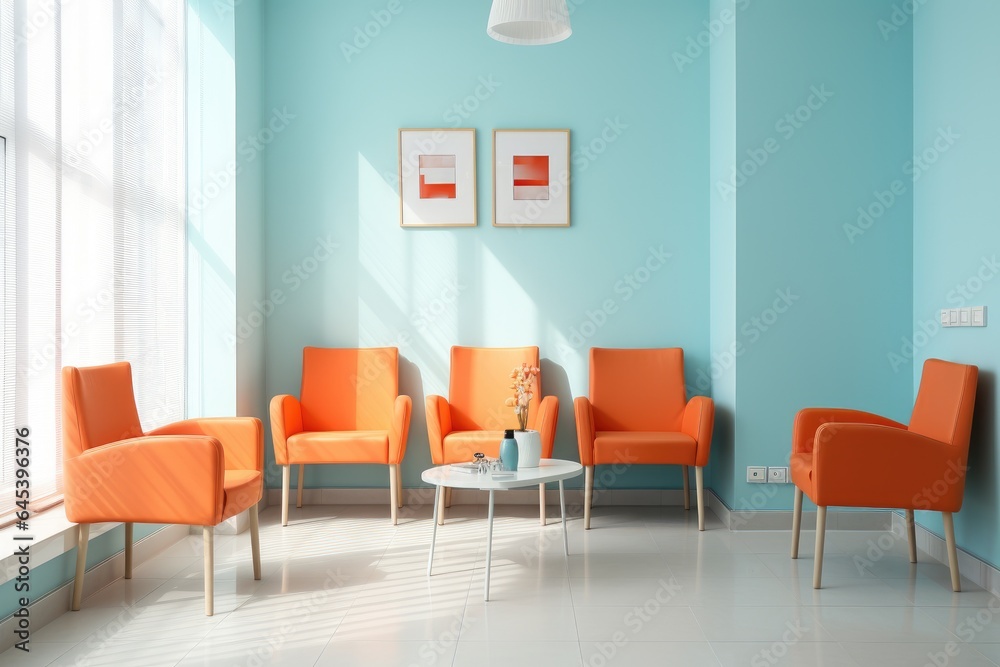 Fototapeta premium A waiting room in the clinic with chairs