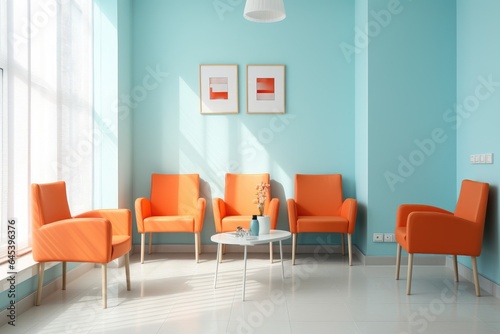 A waiting room in the clinic with chairs