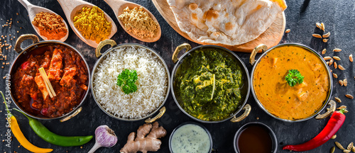 Composition with indian dishes
