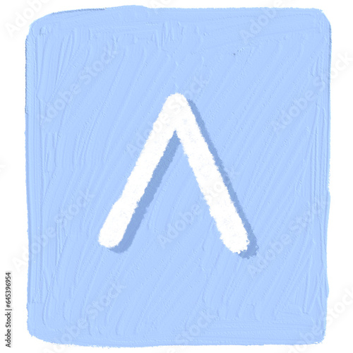 The caret sign is in the purple square.