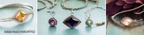 eye catching designer pendant jewel banner for fashionistas look generative ai