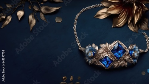 premium and designer necklace showcase banner a royal jewel generative ai