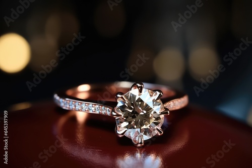 designer and glamourous ring jewel shot for wedding generative ai