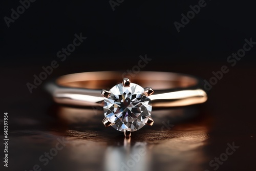 fashionable ring jewelry photography with shiny gemstone generative ai