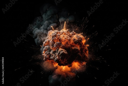abstract and glowing fire burn explosion texture background generative ai