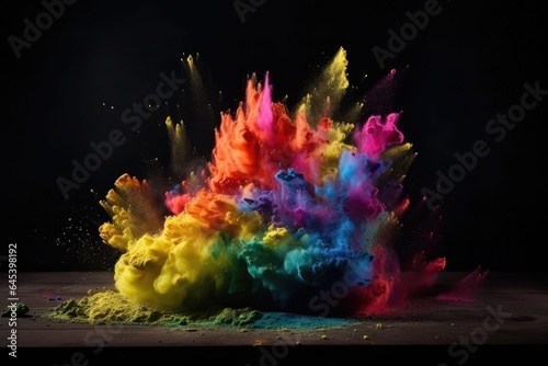 isolated and abstract multicolor smoke texture with dust effect generative ai