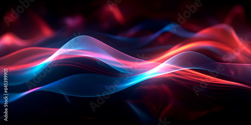 Wave spectrum on black background, spectrum analysis concept, realistic design illustration, generative ai