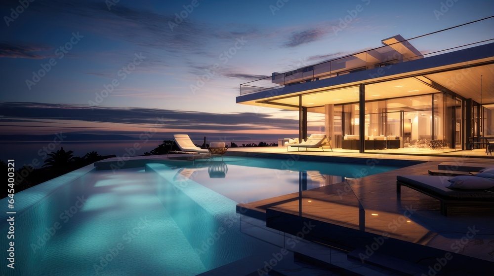 Fototapeta premium swimming pool at night