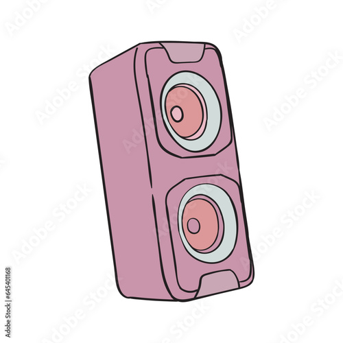 Music audio speaker icon. Bright cute column for invitations or cards