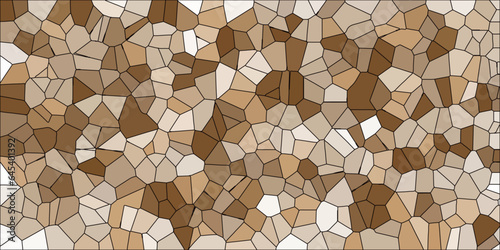 Multicolor Broken Stained Glass Background with White lines. Voronoi diagram background. Seamless pattern with 3d shapes vector Vintage Illustration background. Geometric Retro tiles pattern