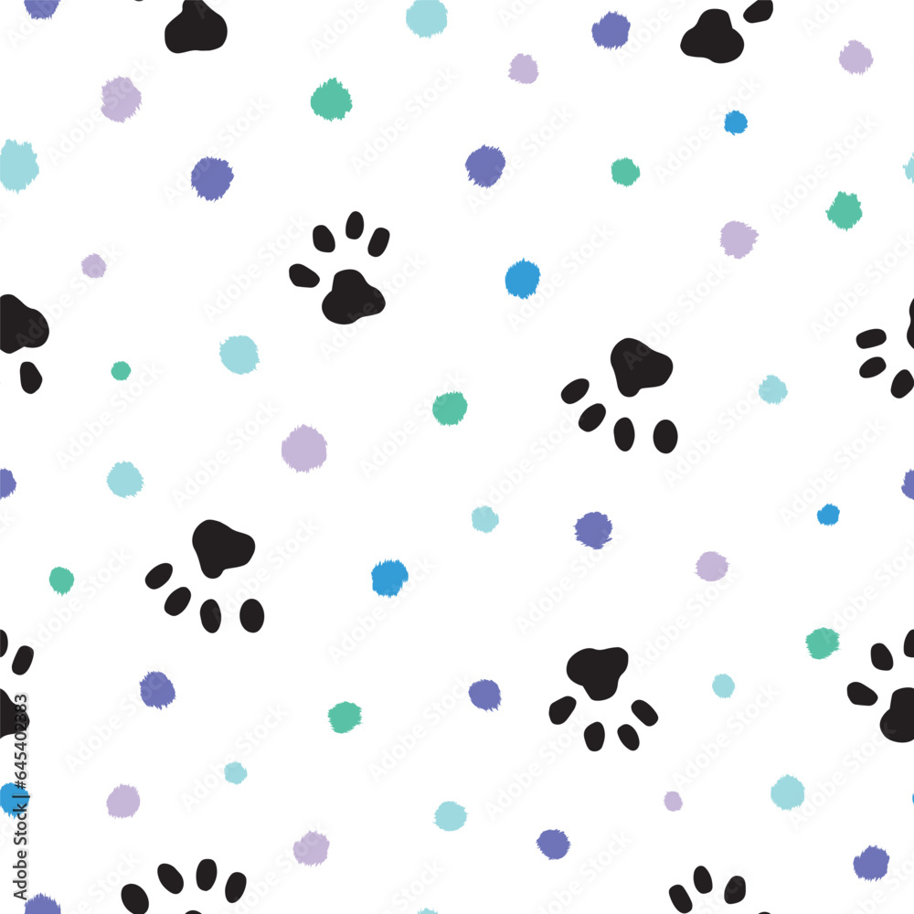 Animal footprint and stain flat style pattern. Animal footprint and stain flat style pattern.