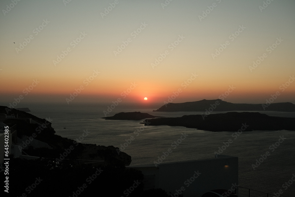 sunset over the sea island