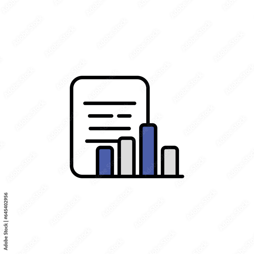 Financial Report icon design with white background stock illustration Financial Report icon design with white background stock illustration