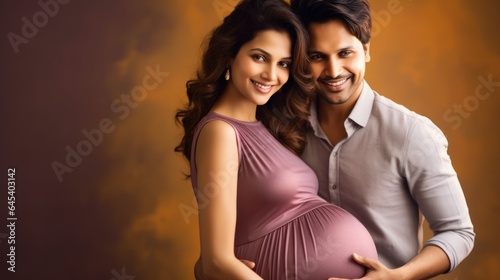 Happy young Indian couple expecting a baby