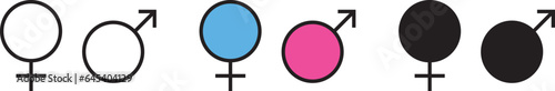 Gender symbol icons collection set. Vector illustration.