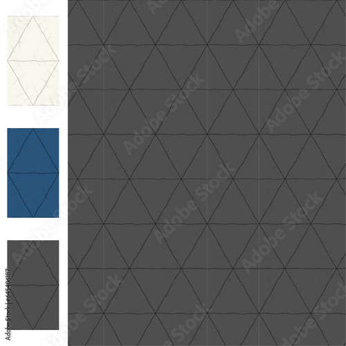 Quilted natural Texture Vector Single diamond Stitch fabric Seamless textile repeat Pattern 