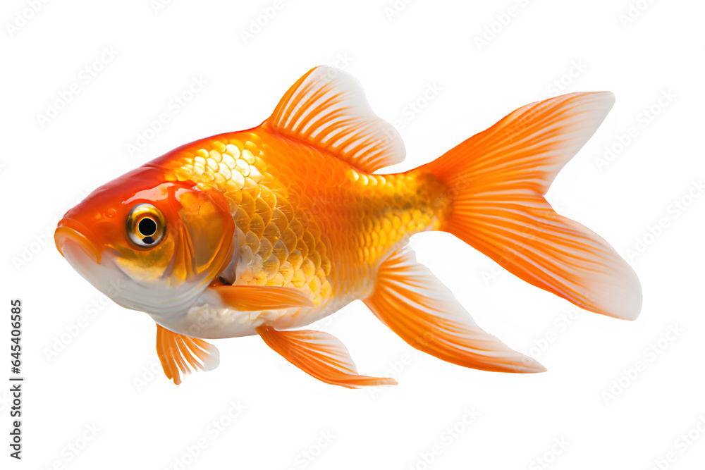 goldfish isolated on transparent background ,ornamental fish png ,generative ai