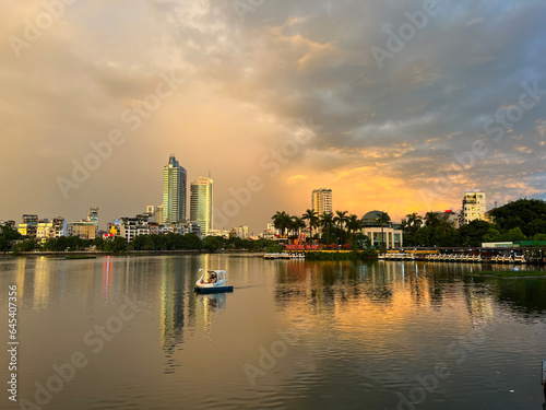 Sunset in Hanoi  Vietnam  after storm