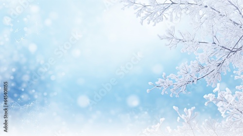  a blue and white background with snowflakes on it.  generative ai © Shanti