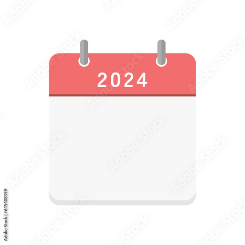 2024年の白紙の日めくりカレンダーのアイコン - 暦･ダイアリーのテンプレート

