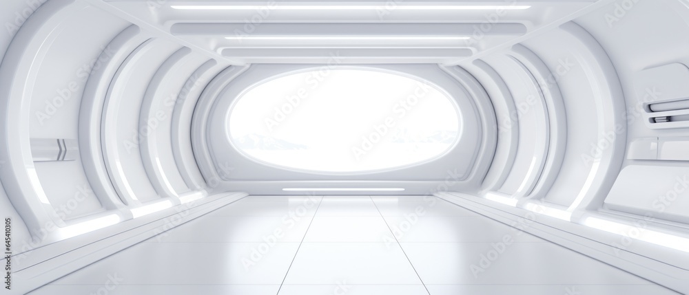 Empty futuristic white room with copy space for presentation product. Empty futuristic white room with copy space for presentation product.