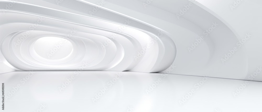 Obraz premium Empty futuristic white room with copy space for presentation product.