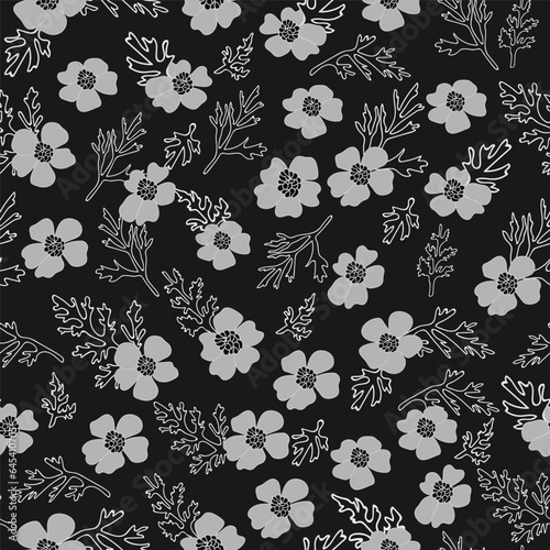 Wallpaper Mural Grunge floral seamless pattern Torontodigital.ca