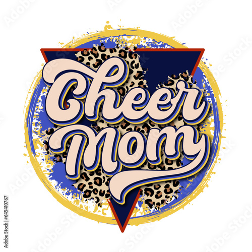 Cheer mom  design with leopard bleach in paint circle