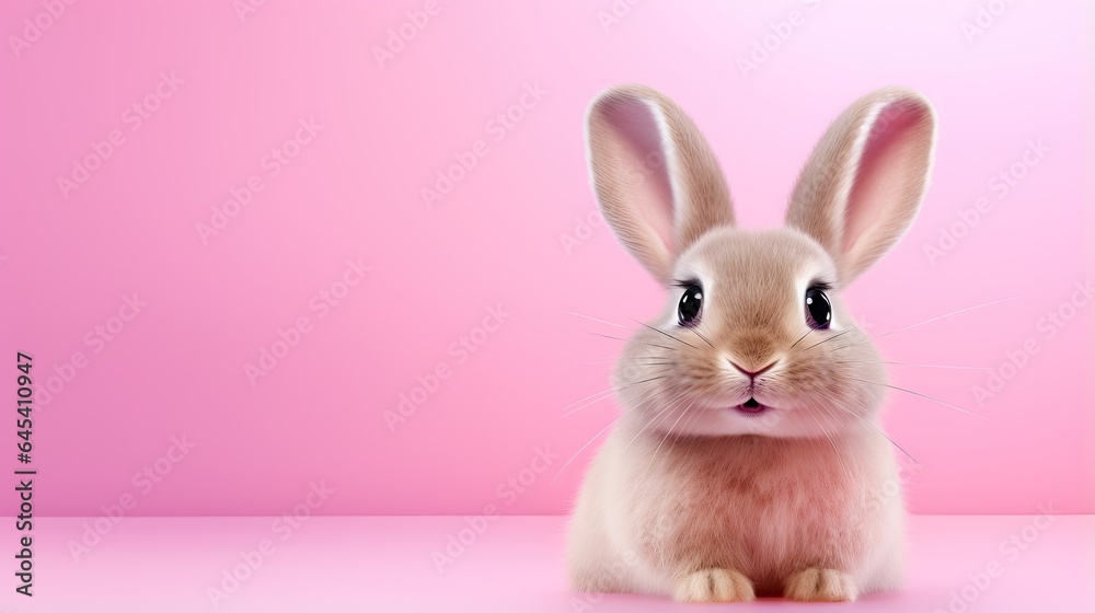 a white rabbit with a pink background and a pink background. generative ai a white rabbit with a pink background and a pink background. generative ai