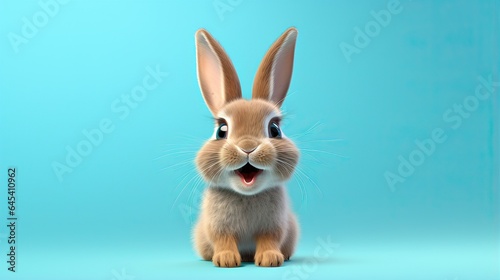  a rabbit with a surprised look on its face and ears.  generative ai © Shanti