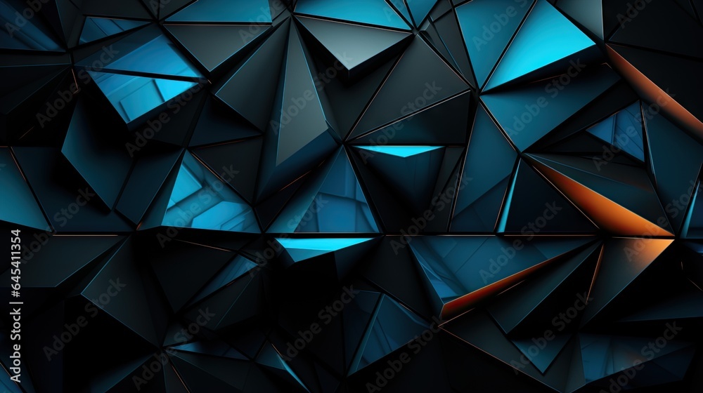 an abstract background of blue and orange shapes with a black background. generative ai an abstract background of blue and orange shapes with a black background. generative ai