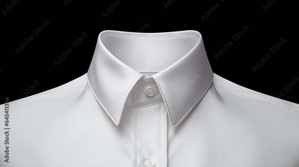  a white dress shirt with a collar and a button down.  generative ai - obrazy, fototapety, plakaty 