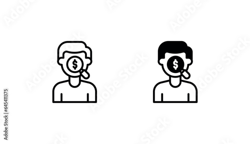 Auditor icon design with white background stock illustration