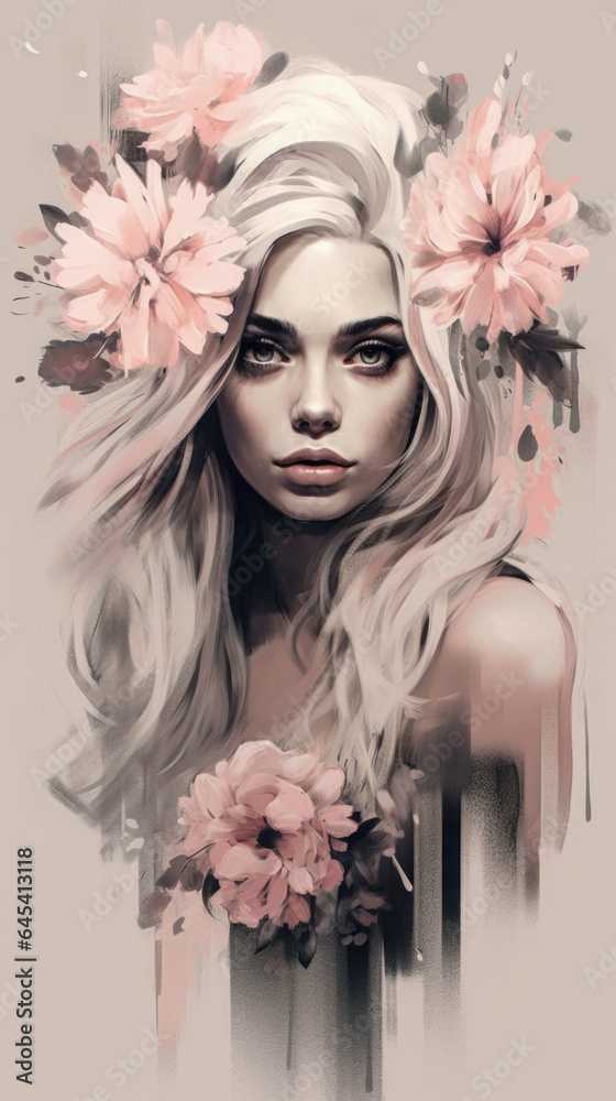 Tattoo Submission Template Brainstorming Devine Woman and Flowers Digital Art Generative AI Background Cover Magazin Tattoo Submission Template Brainstorming Devine Woman and Flowers Digital Art Generative AI Background Cover Magazin