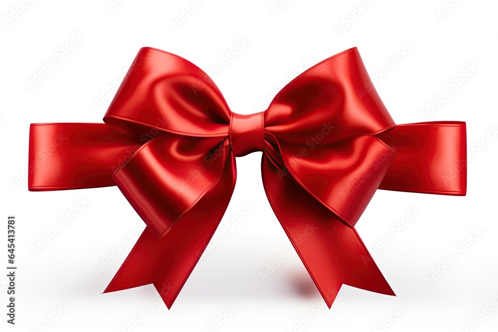 Re ribbon bow isolated on white background. Generative Ai Re ribbon bow isolated on white background. Generative Ai