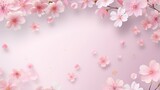  a pink background with pink flowers and petals on a pink background.  generative ai