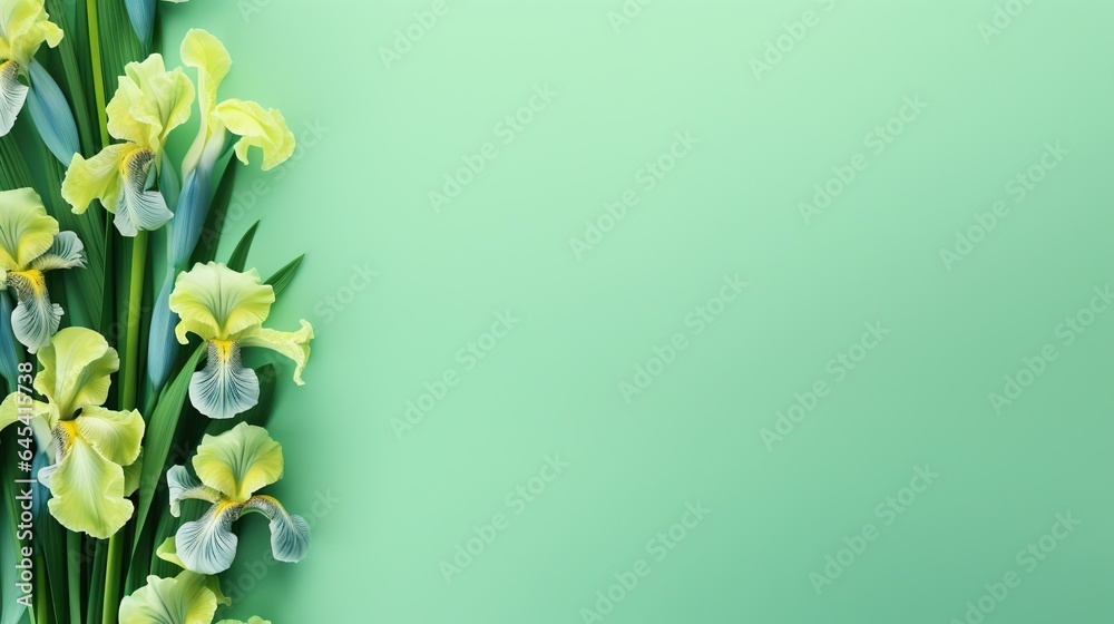  a bunch of yellow and white flowers on a green background.  generative ai