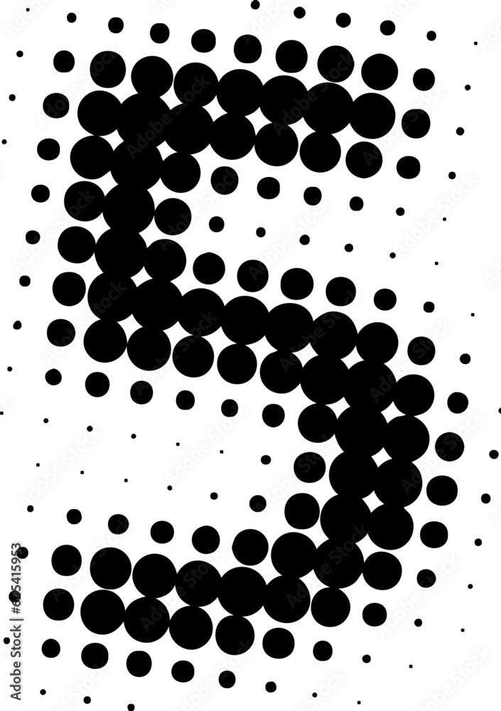 Letter number 5 halftone effect display font.