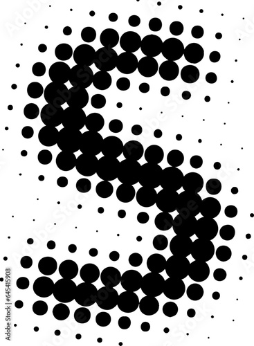 Letter S uppercase halftone effect display font.