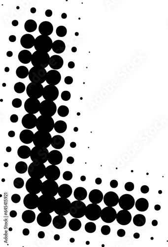 Letter L uppercase halftone effect display font.